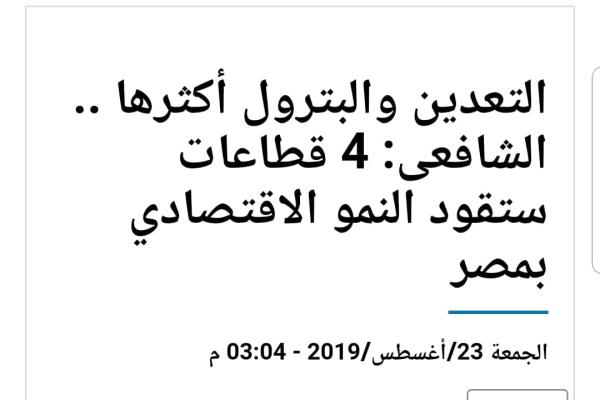 التعدين والبترول أكثرها .. الشافعى: 4 قطاعات ستقود النمو الاقتصادي بمصر